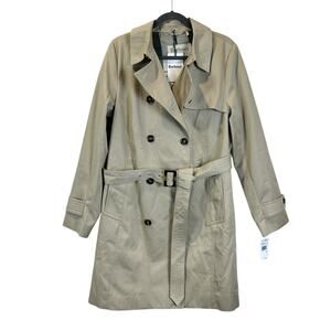 Barbour Short Greta Showerproof Trench Coat Light Fawn Women's 12 NWT Classic